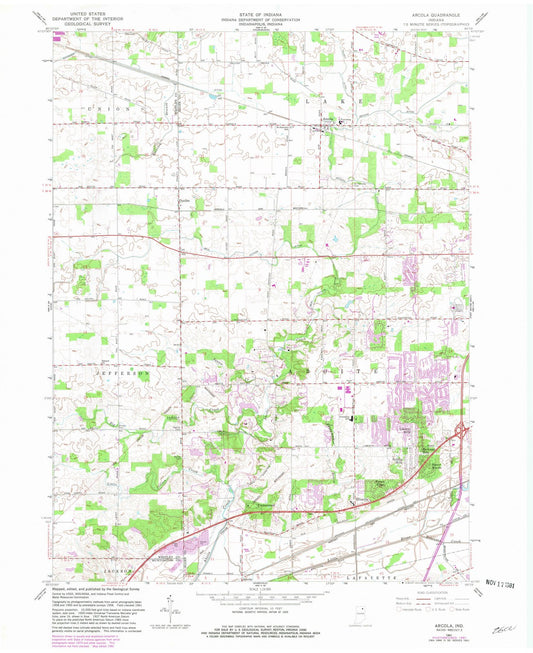 1961 Arcola, in - Indiana - USGS Topographic Map