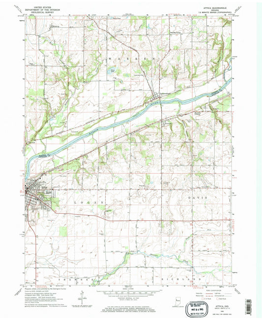 1962 Attica, in - Indiana - USGS Topographic Map
