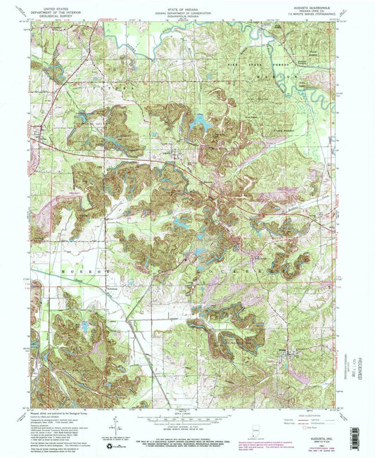 1961 Augusta, in - Indiana - USGS Topographic Map