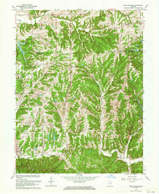 1962 Bean Blossom, in - Indiana - USGS Topographic Map
