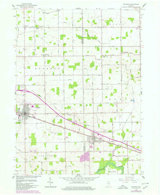 1958 Bourbon, in - Indiana - USGS Topographic Map