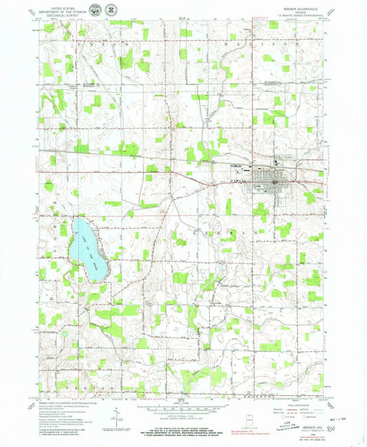 1958 Bremen, in - Indiana - USGS Topographic Map
