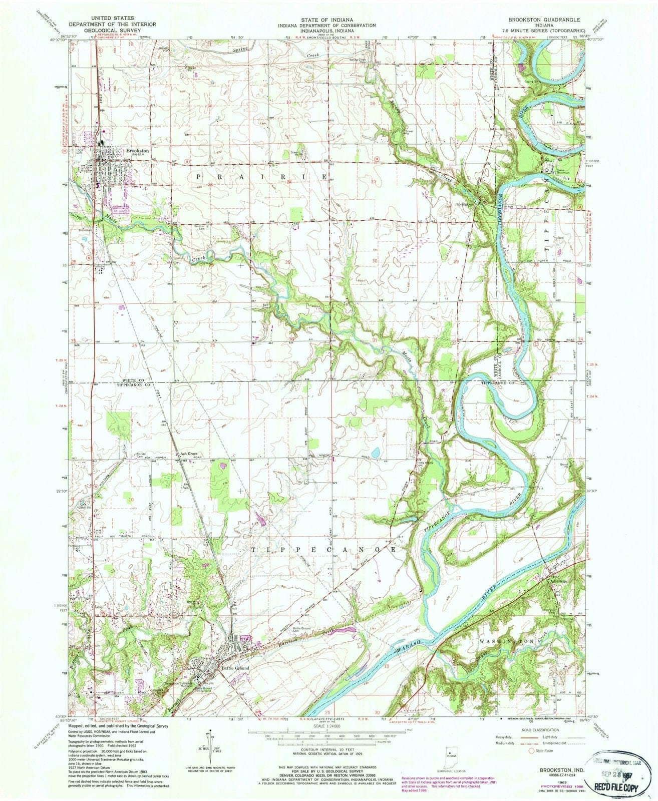 1962 Brookston, in - Indiana - USGS Topographic Map