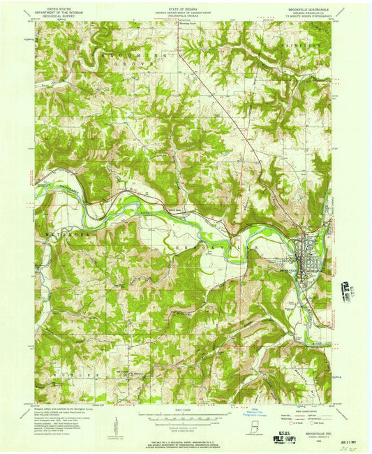 1956 Brookville, in - Indiana - USGS Topographic Map
