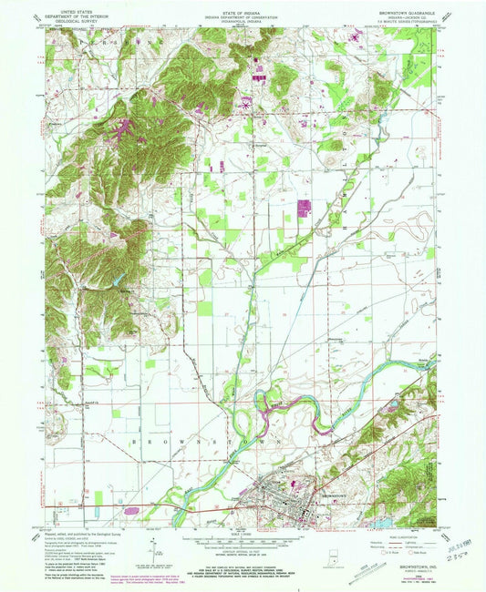 1958 Brownstown, in - Indiana - USGS Topographic Map