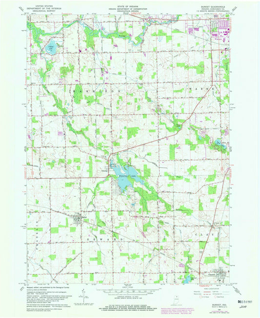 1961 Burket, in - Indiana - USGS Topographic Map