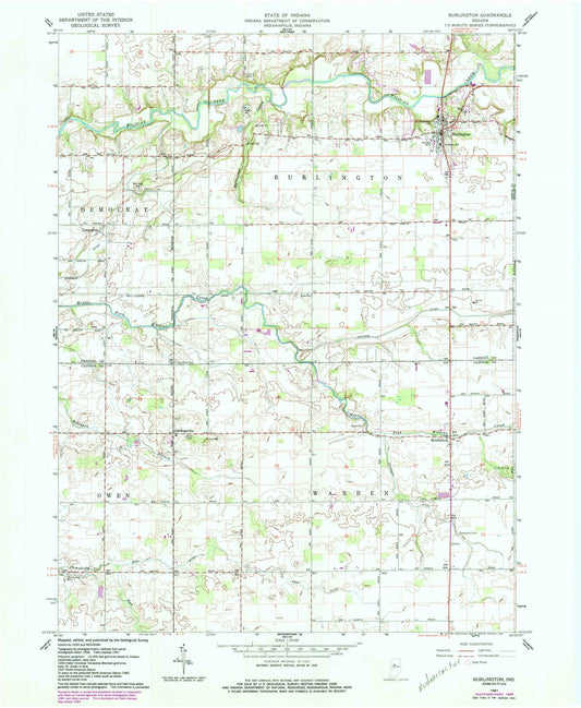 1961 Burlington, in - Indiana - USGS Topographic Map