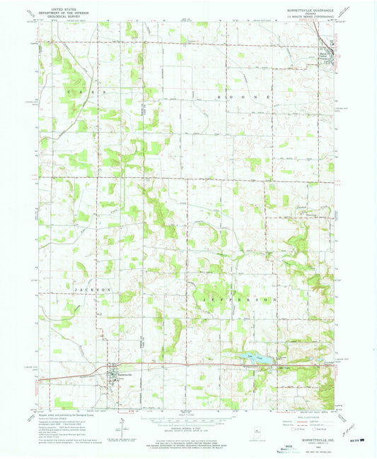 1962 Burnettsville, in - Indiana - USGS Topographic Map
