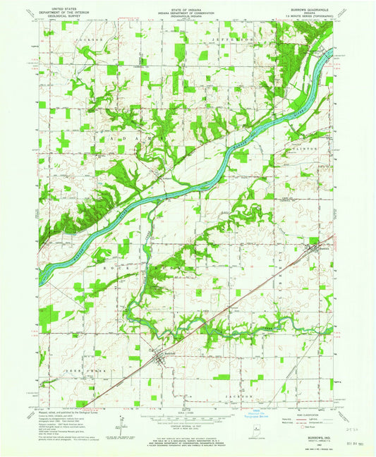 1962 Burrows, in - Indiana - USGS Topographic Map