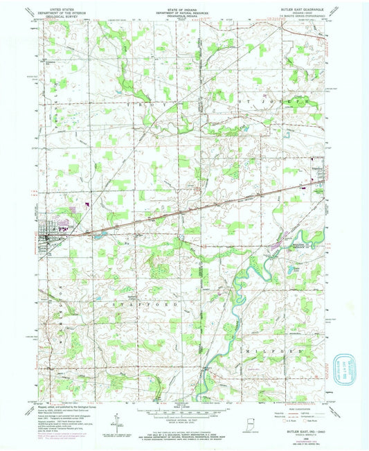 1958 Butler East, in - Indiana - USGS Topographic Map
