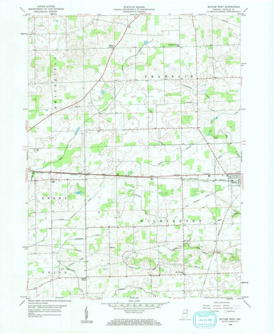 1958 Butler West, in - Indiana - USGS Topographic Map