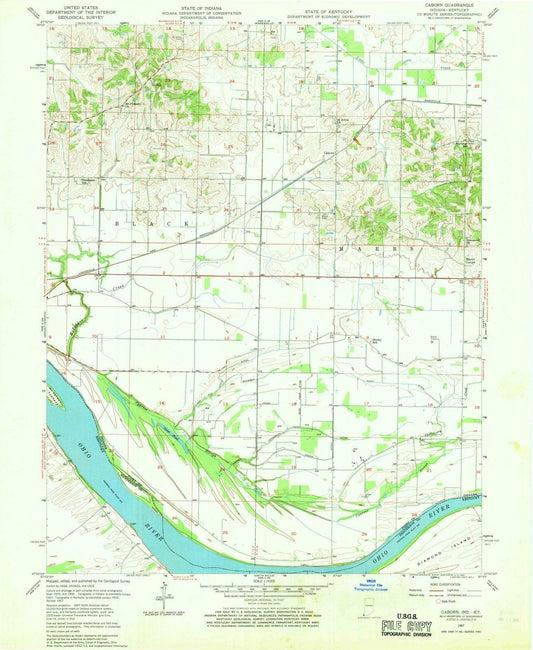 1957 Caborn, in - Indiana - USGS Topographic Map