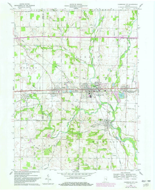 1960 Cambridge City, in - Indiana - USGS Topographic Map