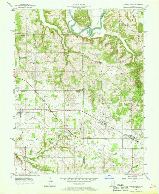 1957 Campbellsburg, in - Indiana - USGS Topographic Map