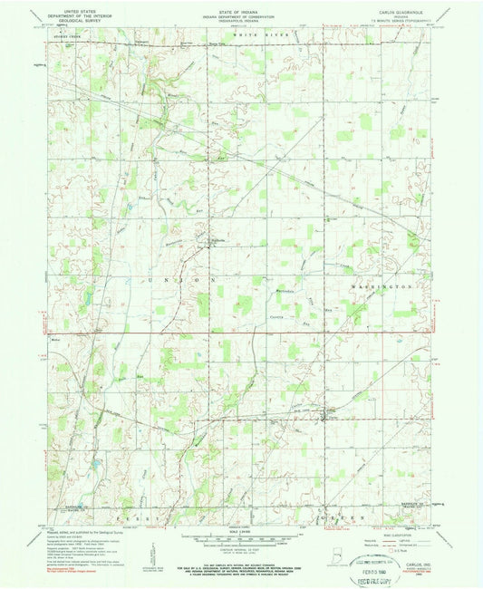 1960 Carlos, in - Indiana - USGS Topographic Map
