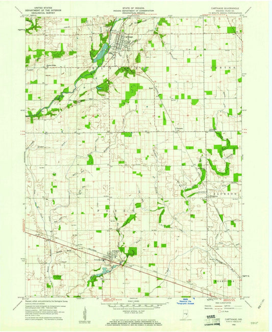 1960 Carthage, in - Indiana - USGS Topographic Map