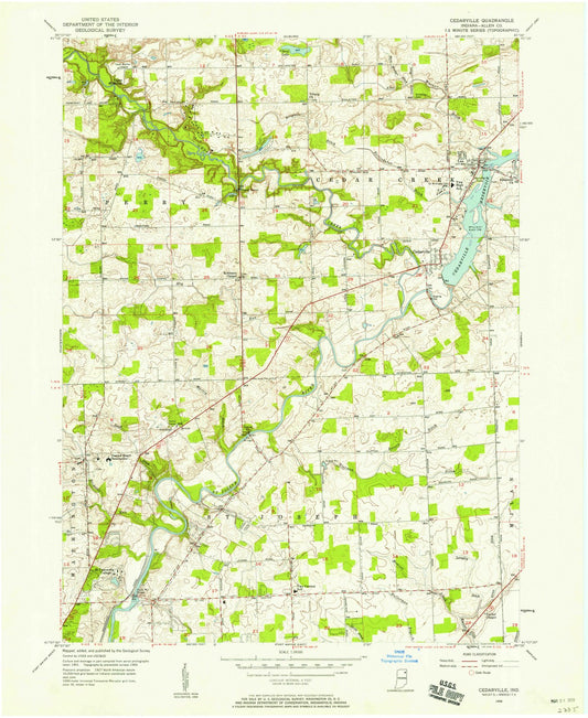 1956 Cedarville, in - Indiana - USGS Topographic Map