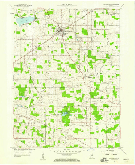 1957 Churubusco, in - Indiana - USGS Topographic Map