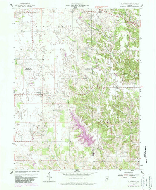 1958 Clarksburg, in - Indiana - USGS Topographic Map