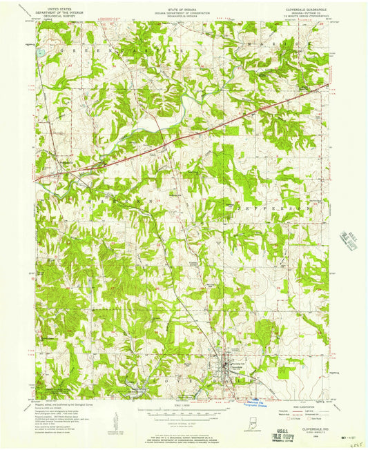 1956 Cloverdale, in - Indiana - USGS Topographic Map