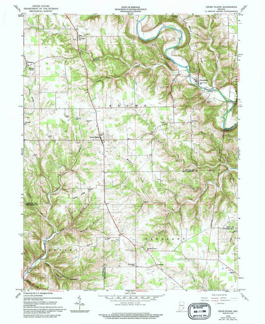 1959 Cross Plains, in - Indiana - USGS Topographic Map