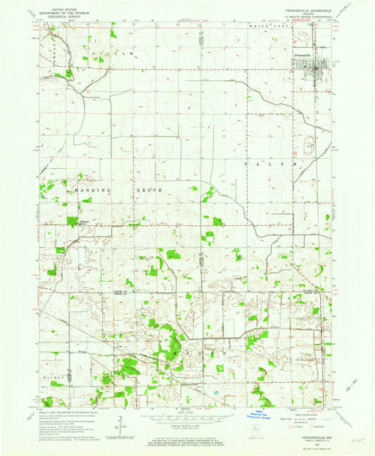 1962 Francesville, in - Indiana - USGS Topographic Map