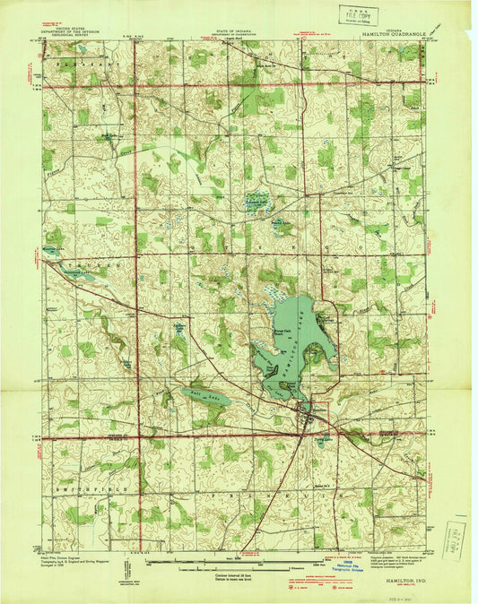 1939 Hamilton, in - Indiana - USGS Topographic Map