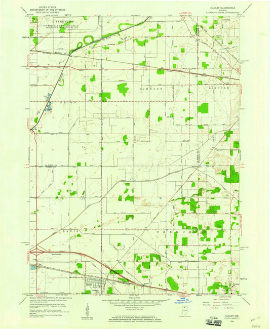 1958 Hamlet, in - Indiana - USGS Topographic Map