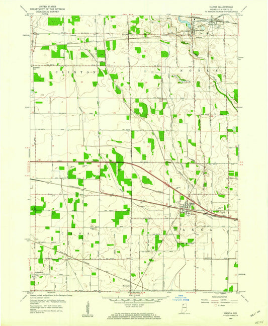 1958 Hanna, in - Indiana - USGS Topographic Map