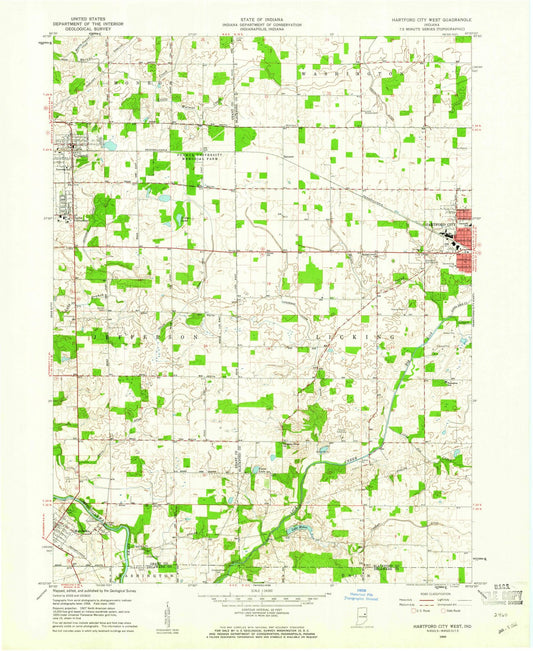 1960 Hartford City West, in - Indiana - USGS Topographic Map