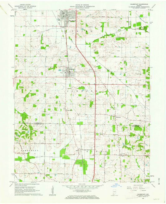 1961 Haubstadt, in - Indiana - USGS Topographic Map