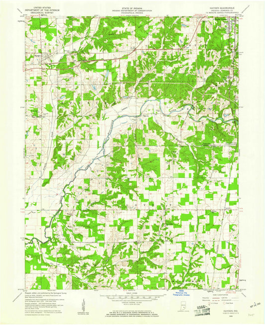 1959 Hayden, in - Indiana - USGS Topographic Map