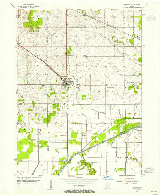 1953 Hebron, in - Indiana - USGS Topographic Map