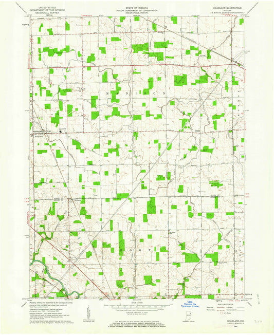 1961 Hoagland, in - Indiana - USGS Topographic Map
