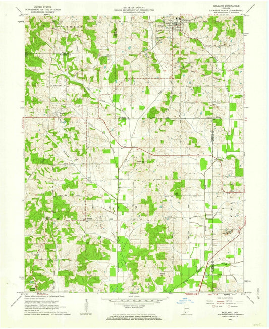 1961 Holland, in - Indiana - USGS Topographic Map