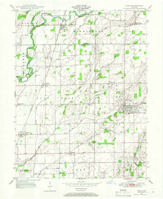 1947 Hope, in - Indiana - USGS Topographic Map