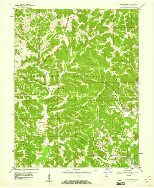 1956 Indian Springs, in - Indiana - USGS Topographic Map