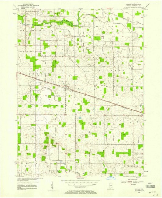 1957 Inwood, in - Indiana - USGS Topographic Map
