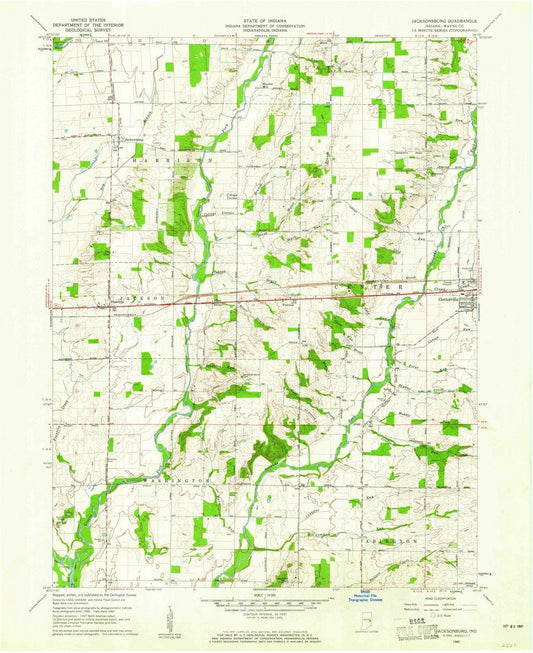 1960 Jacksonburg, in - Indiana - USGS Topographic Map