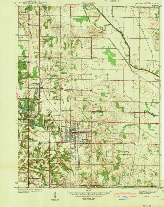 1940 Jasonville, in - Indiana - USGS Topographic Map