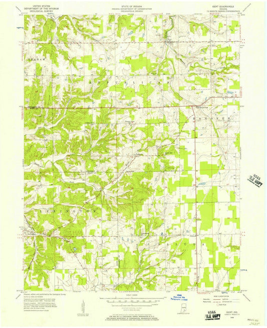 1956 Kent, in - Indiana - USGS Topographic Map