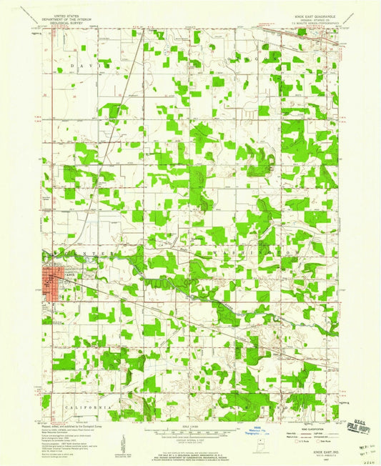 1957 Knox East, in - Indiana - USGS Topographic Map