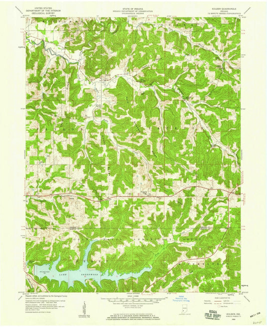 1956 Koleen, in - Indiana - USGS Topographic Map