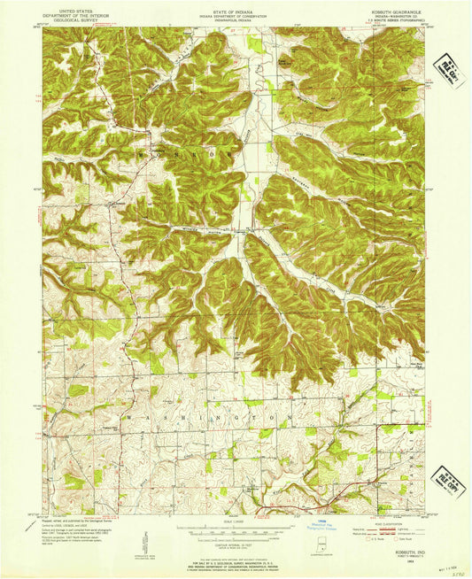 1953 Kossuth, in - Indiana - USGS Topographic Map