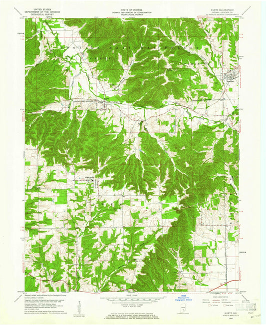 1959 Kurtz, in - Indiana - USGS Topographic Map