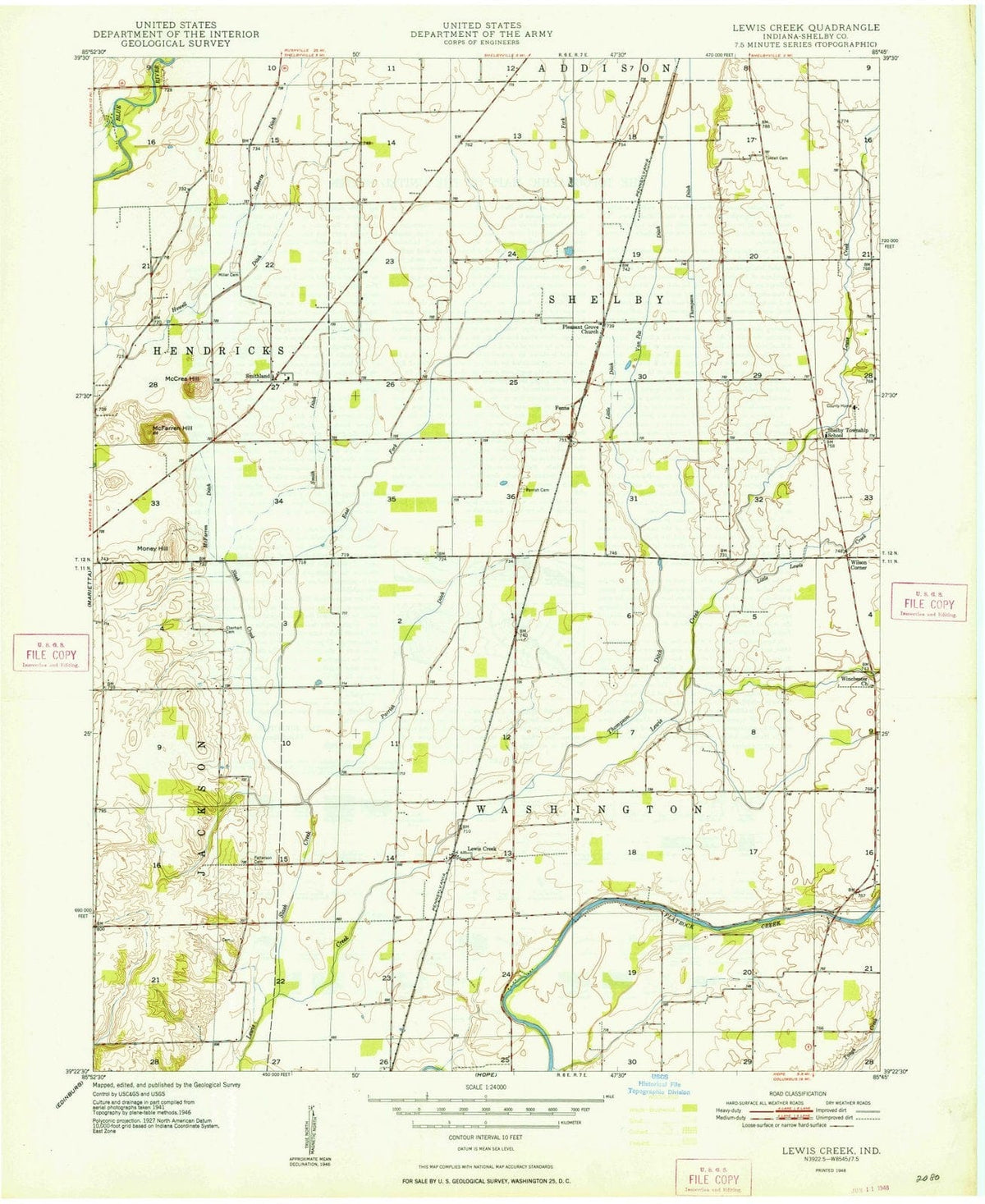1948 Lewis Creek, in - Indiana - USGS Topographic Map