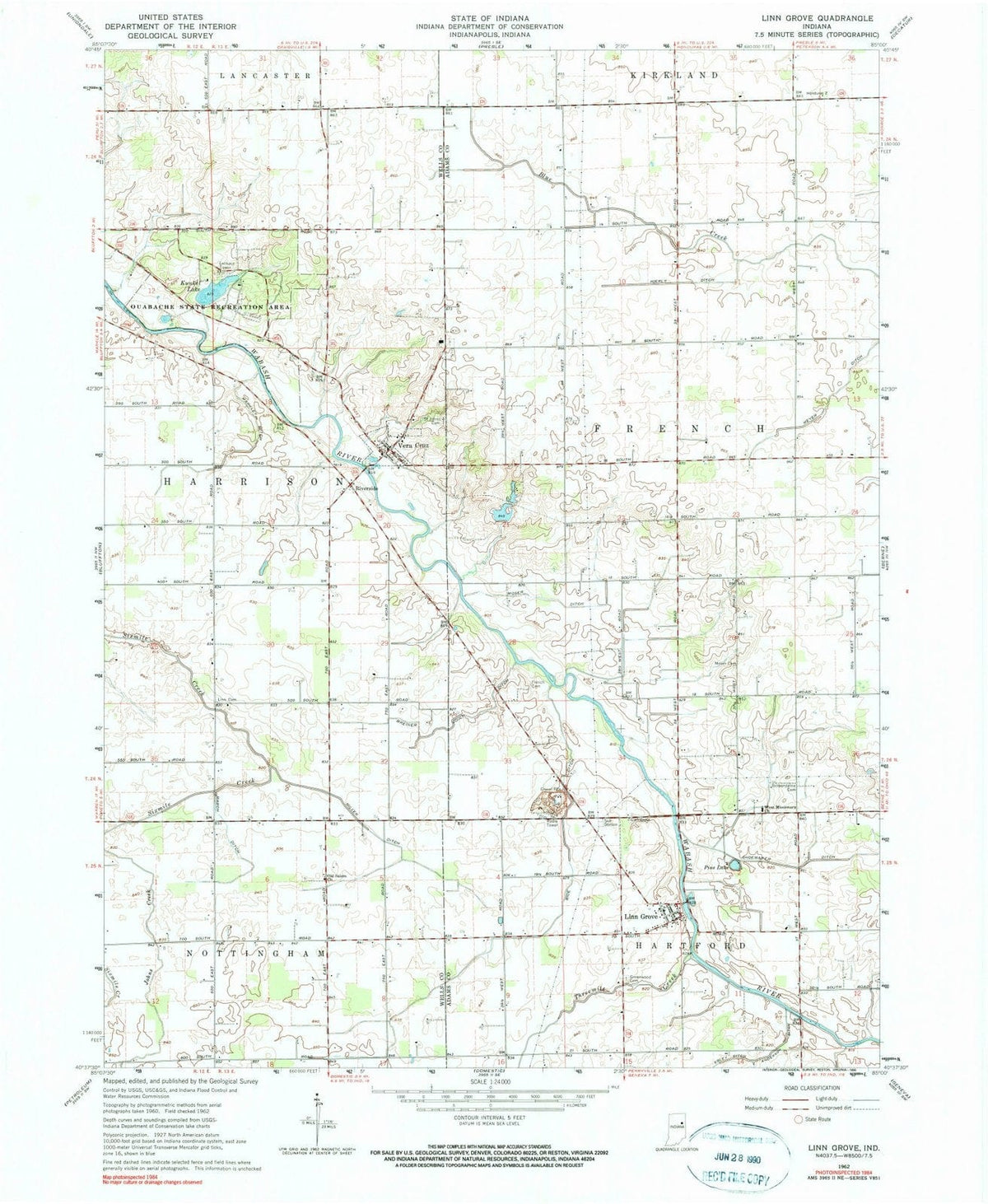 1962 Linn Grove, in - Indiana - USGS Topographic Map