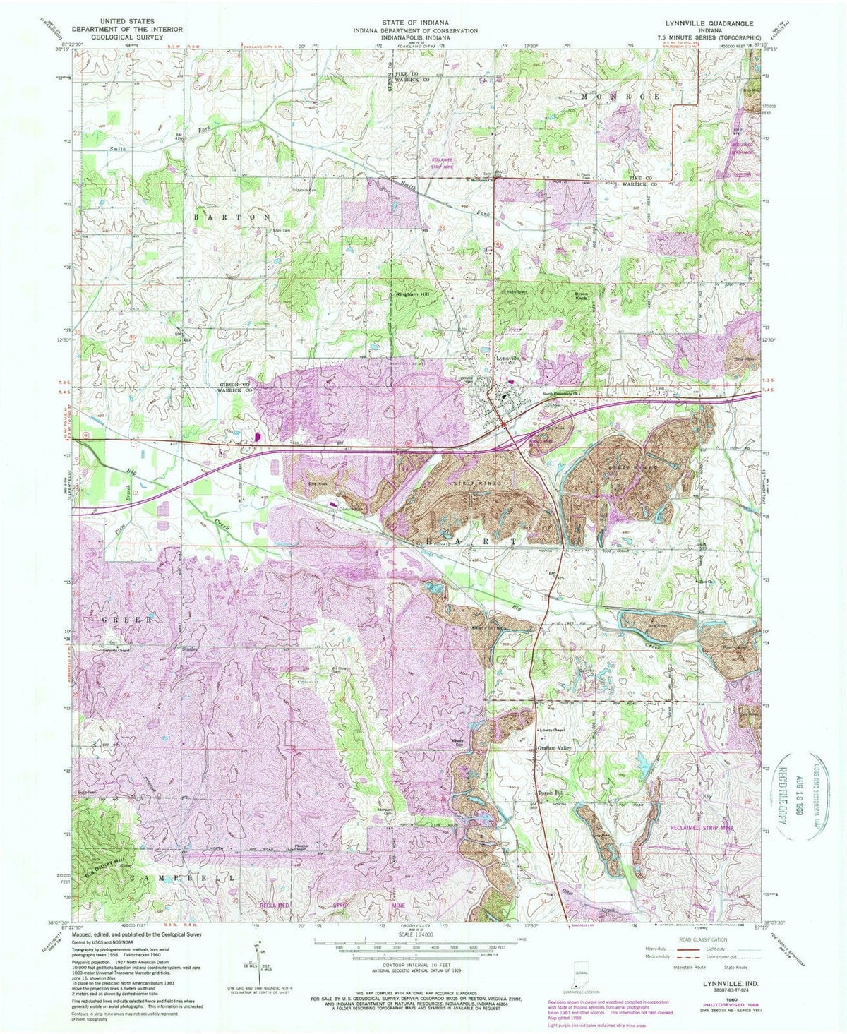 1960 Lynnville, in - Indiana - USGS Topographic Map