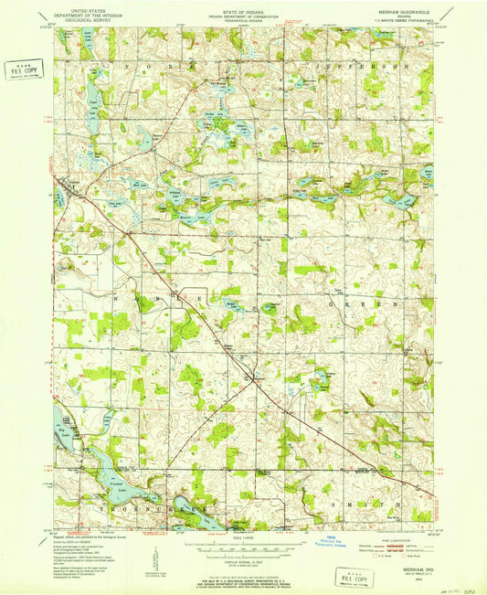 1951 Merriam, in - Indiana - USGS Topographic Map