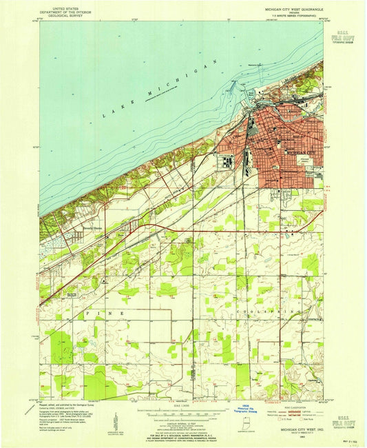 1953 Michigan City West, in - Indiana - USGS Topographic Map